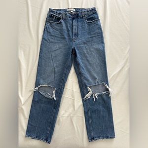 Abercrombie & Fitch ankle straight ultra high rise jeans, curve love size 30L